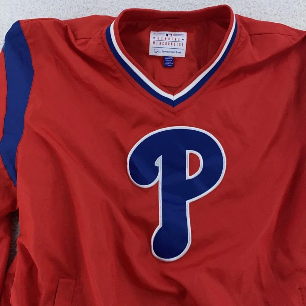 Philadelphia Phillies Pullover‎ Windbreaker Jacket Mens 2XL MLB Baseball New